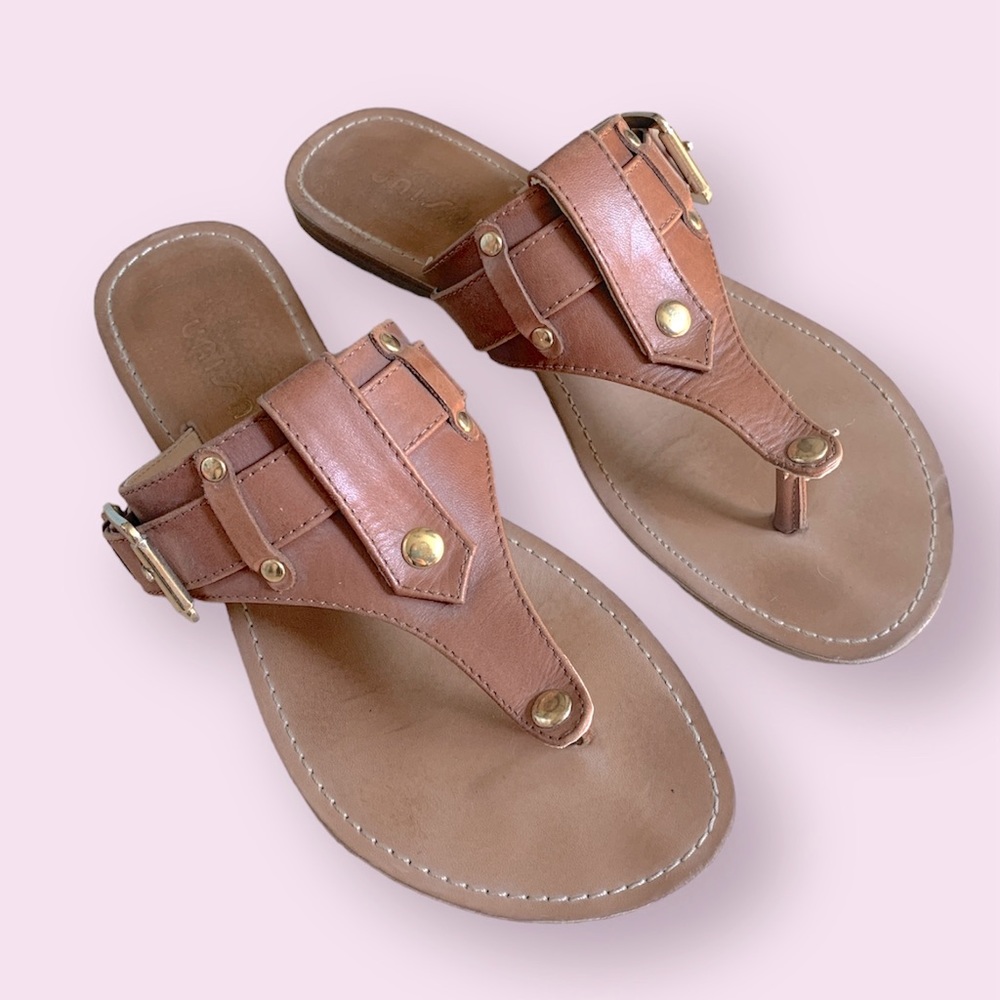 Tan Leather Jet Set Sandals